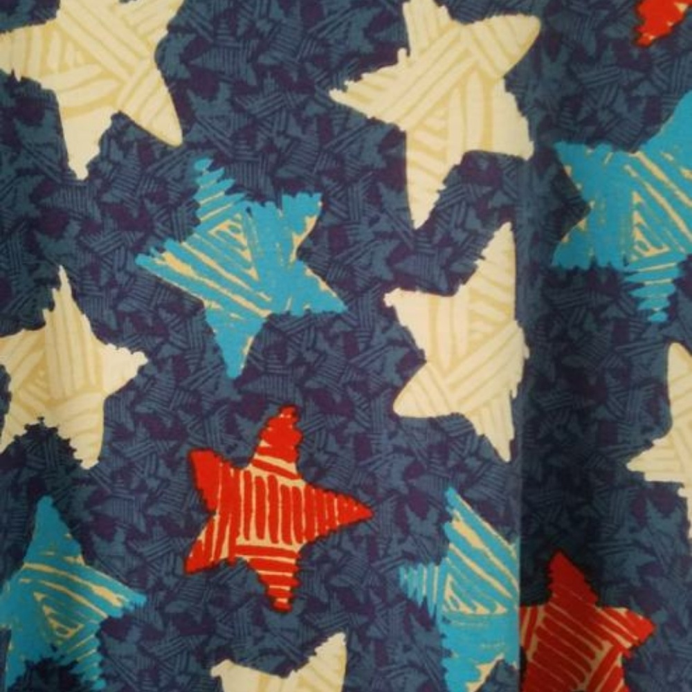 Lularoe Irma  Red White and Blue Stars Americana - Picture 2 of 4